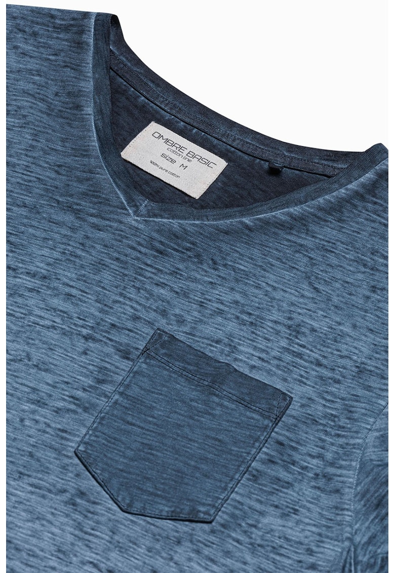 Tricou din bumbac cu buzunar pe piept