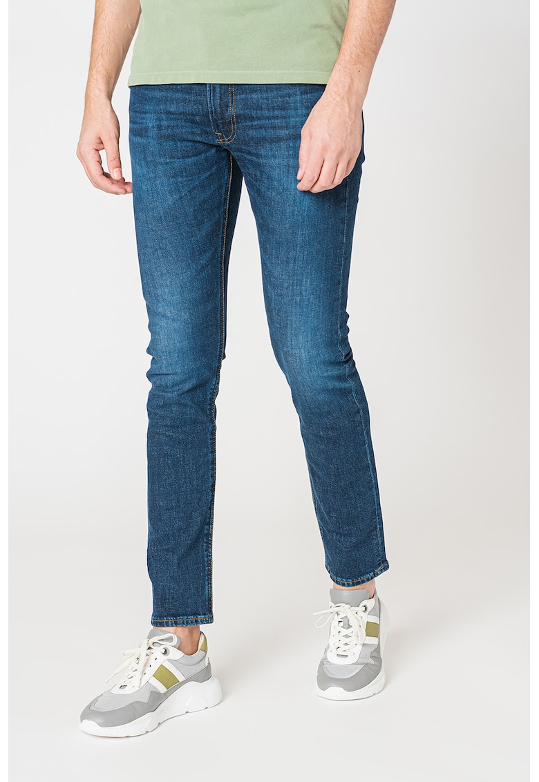 Blugi slim fit cu talie joasa Luke - Albastru inchis