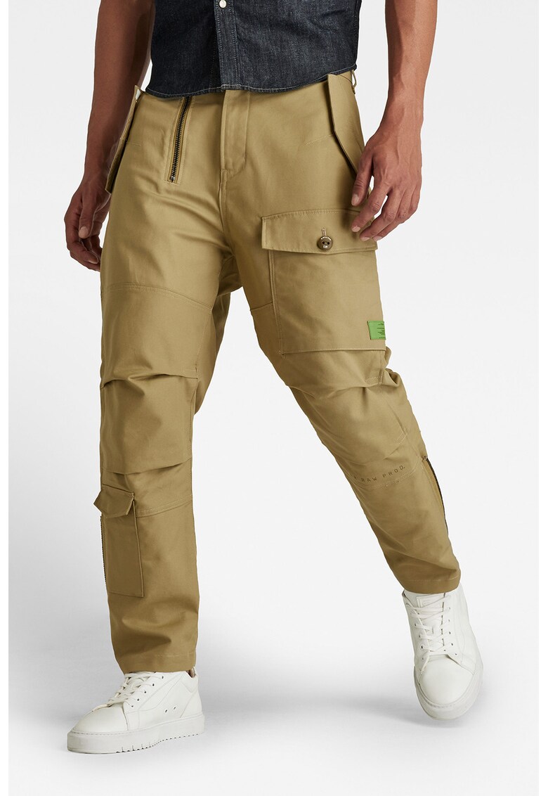 Pantaloni cargo cu imprimeu logo discret