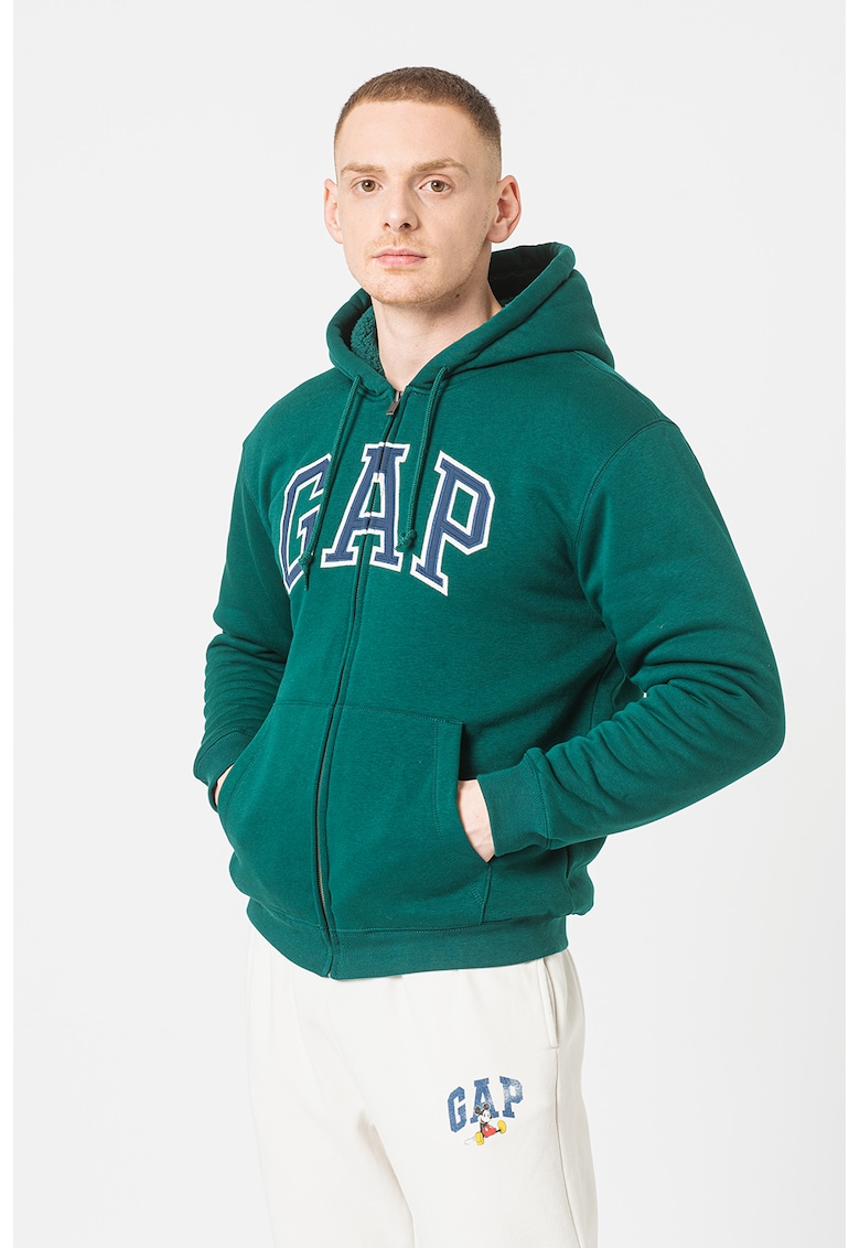 Худи с цип и лого GAP