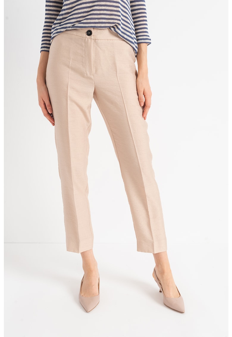 Pantaloni crop cu pensa bacino