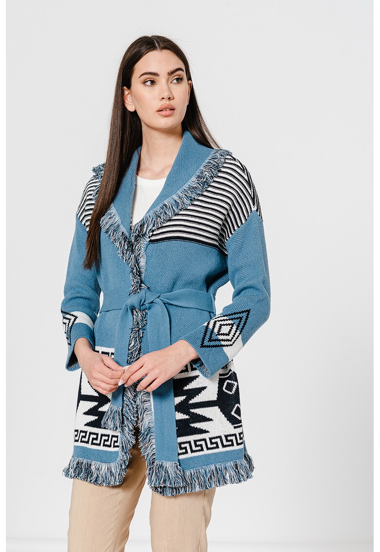 Cardigan tricotat cu cordon in talie Nument Cardigan tricotat cu cordon in talie Nument EMME MARELLA