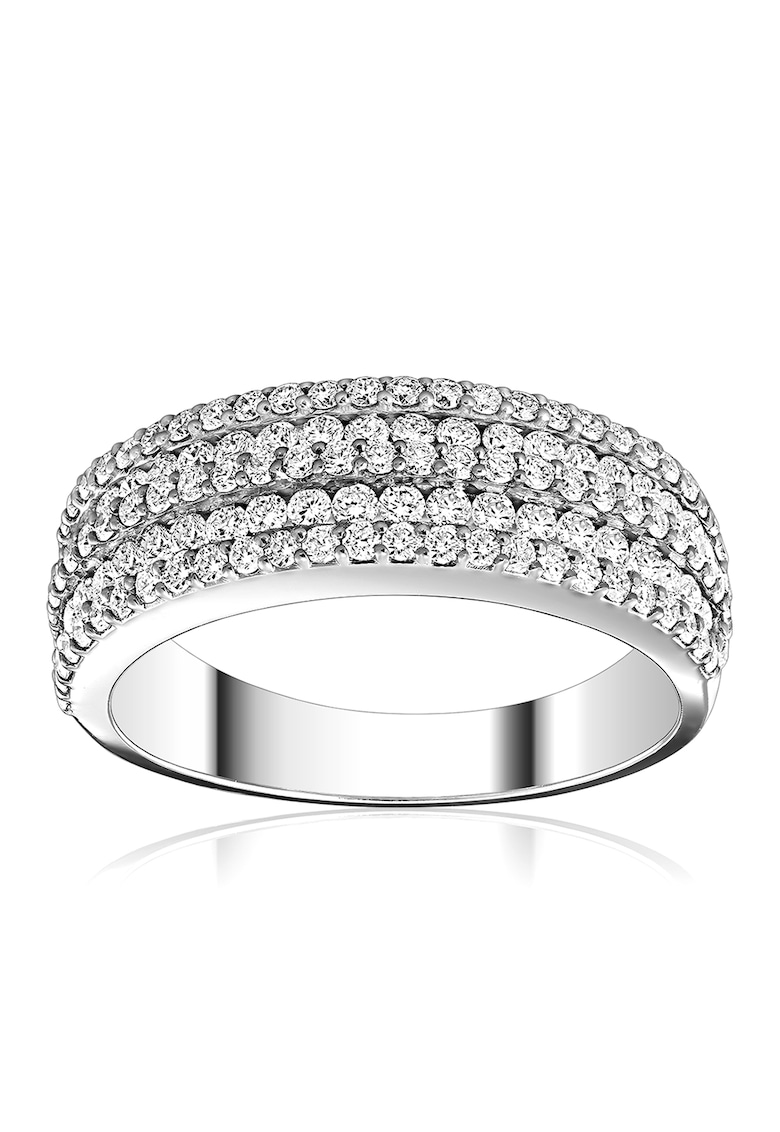 Inel de aur alb de 14K decorat cu 131 de diamante D Diamond imagine noua
