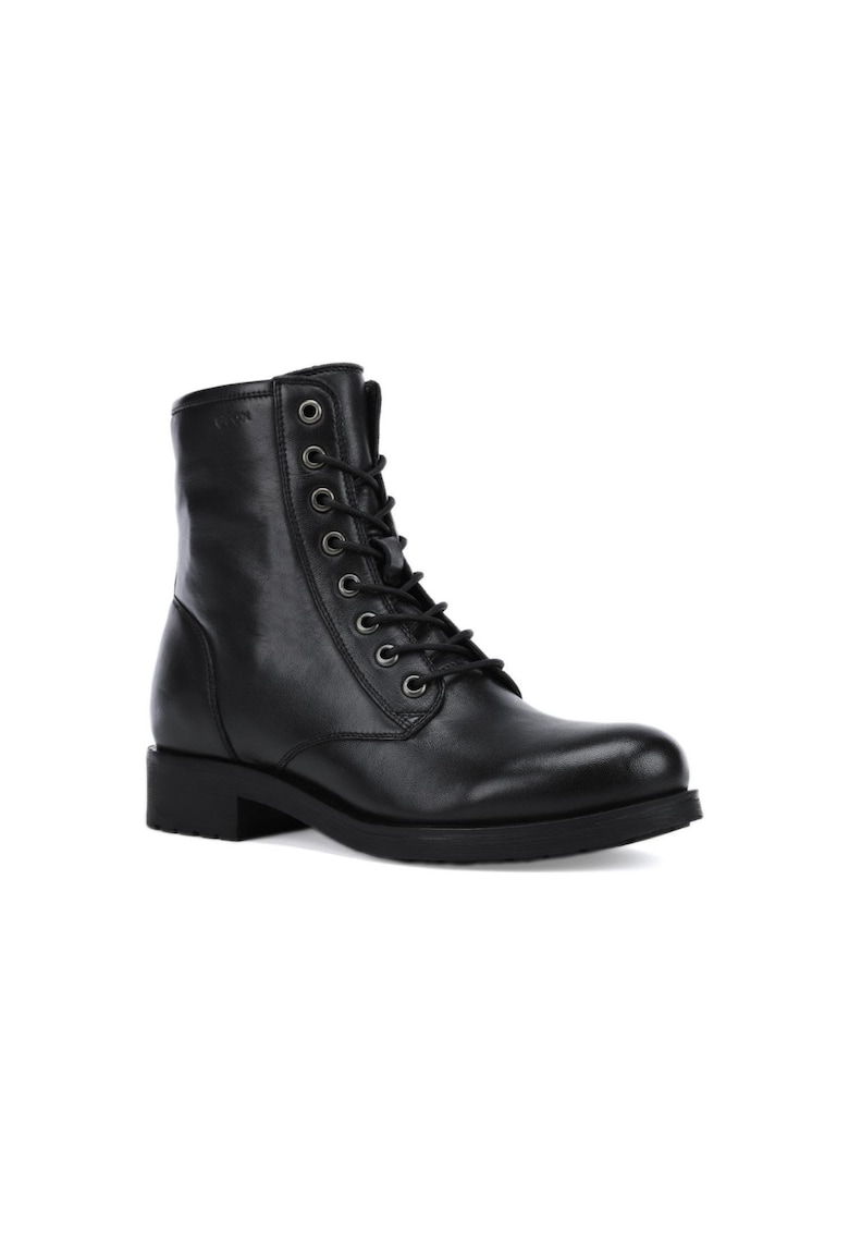 Geox Ghete sport dama - D Rawelle Black - Piele ecologica - Negru