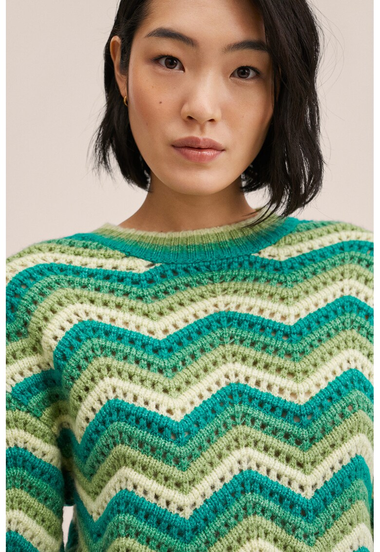 Pulover cu model colorblock din tricot gros Gretel Mango (27011157-43 ...