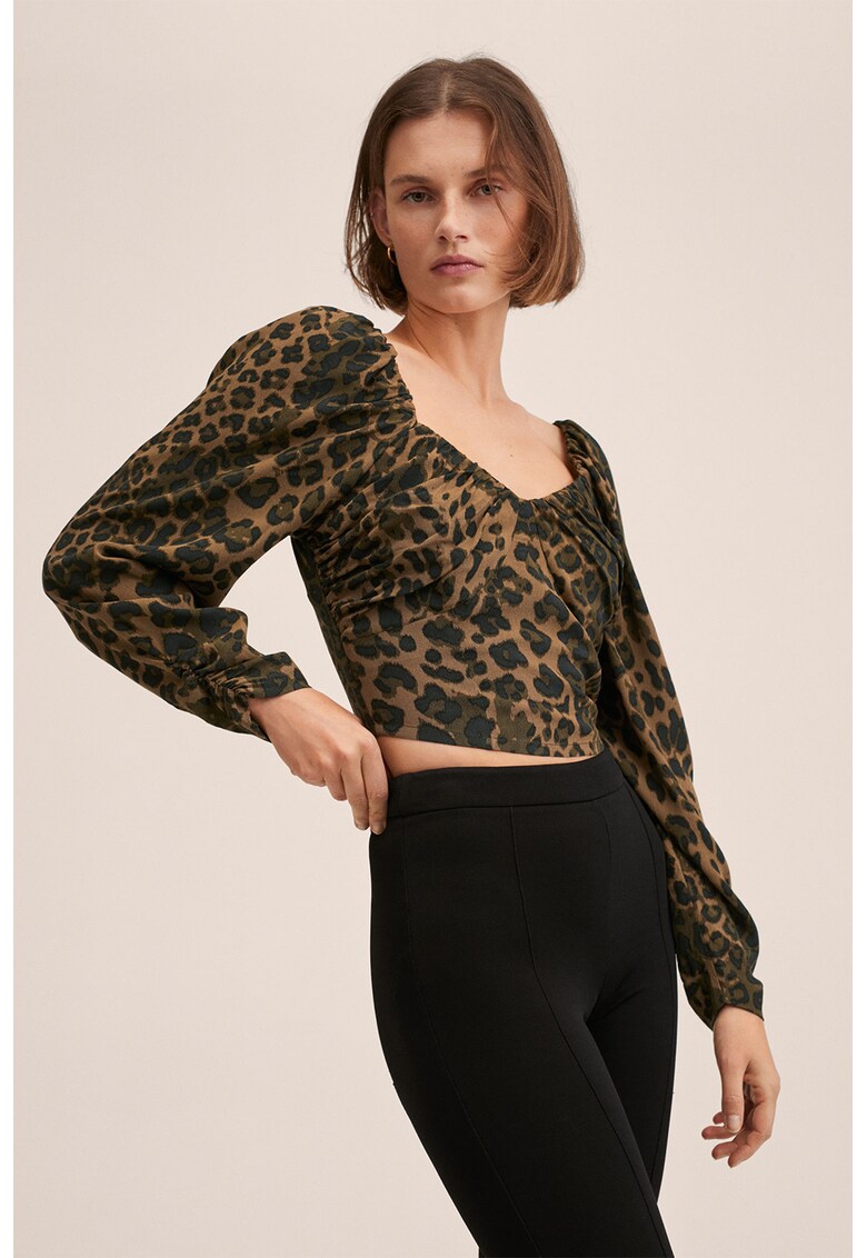 Bluza crop cu maneci bufante Irena