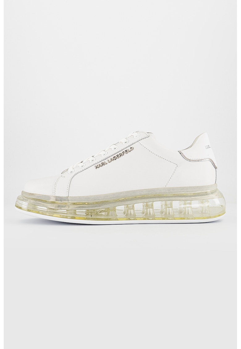 Karl Lagerfeld Pantofi sport de piele cu detalii logo Kapri - Alb/Verde