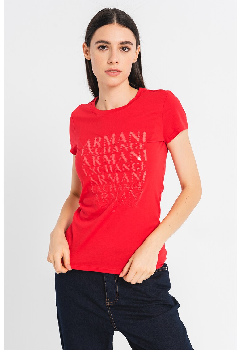 Tricou de bumbac cu imprimeu logo ARMANI EXCHANGE  Imbracaminte