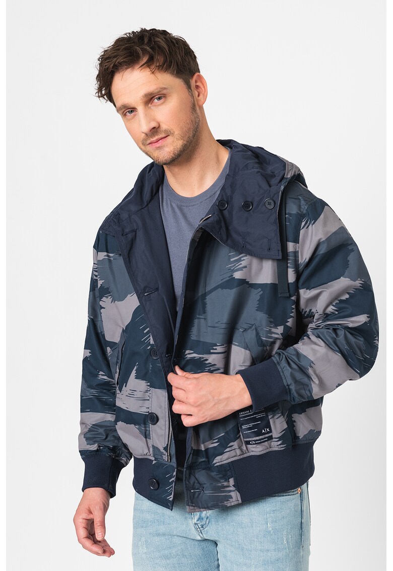 ARMANI EXCHANGE Яке с качулка и принт за Мъже ARMANI EXCHANGE Яке с качулка и принт за Мъже