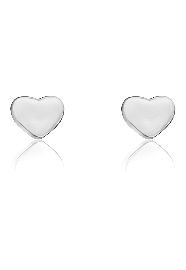 Cercei in forma de inima cu tija - Argintiu