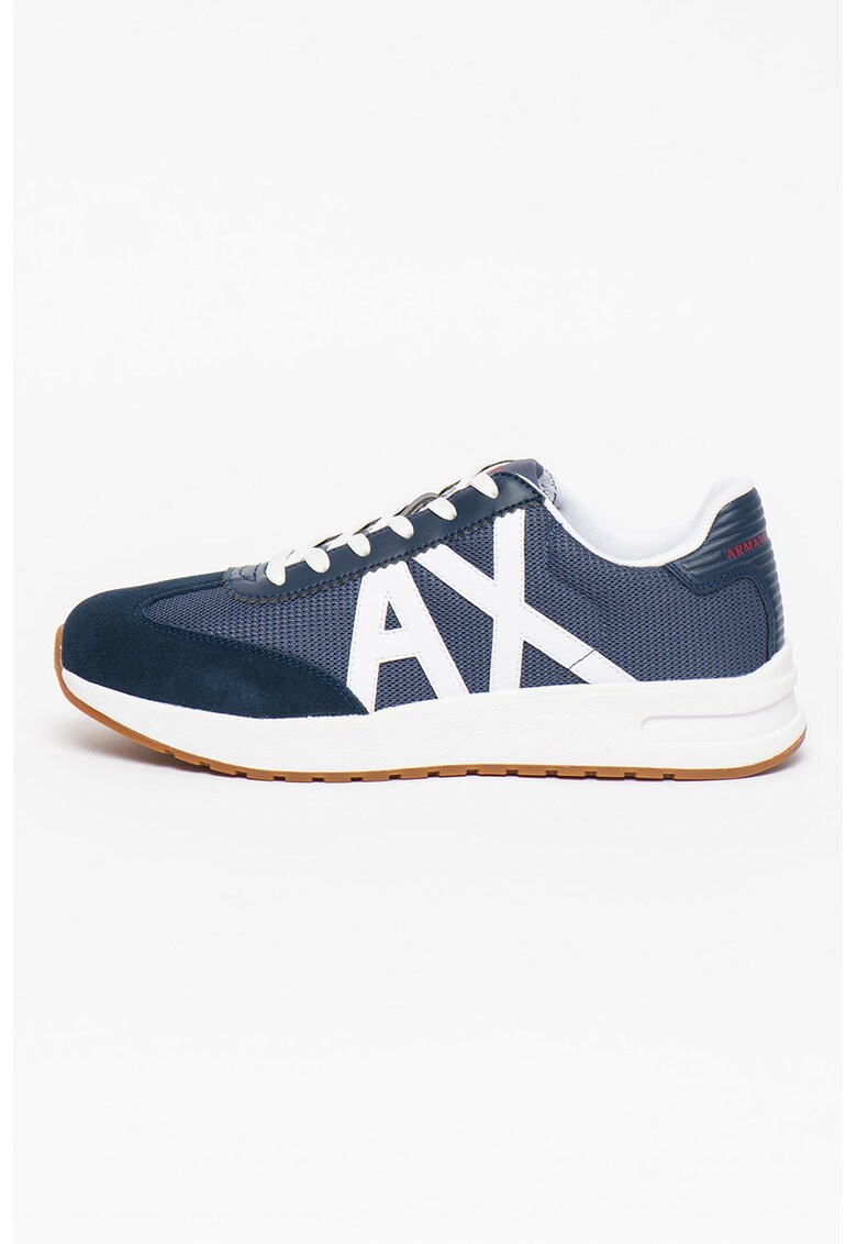 Pantofi sport din piele intoarsa si plasa Pantofi sport din piele intoarsa si plasa Armani Exchange