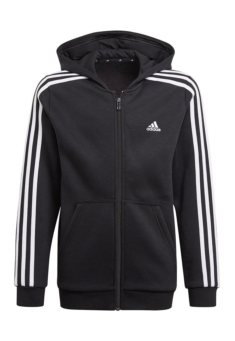 Hanorac regular fit cu fermoar Essential - Alb/Negru