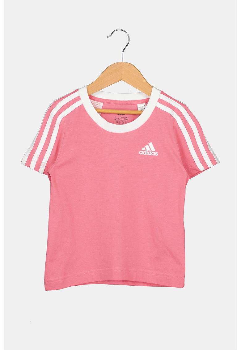Tricou fete adidas Performance cu decolteu la baza gatului si logo Essentials Tricou fete adidas Performance cu decolteu la baza gatului si logo Essentials