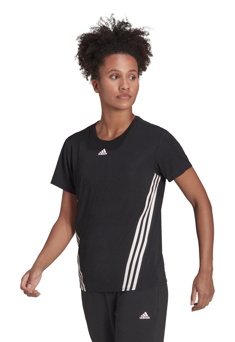 Tricou cu 3 dungi - pentru fitness Icons - Negru