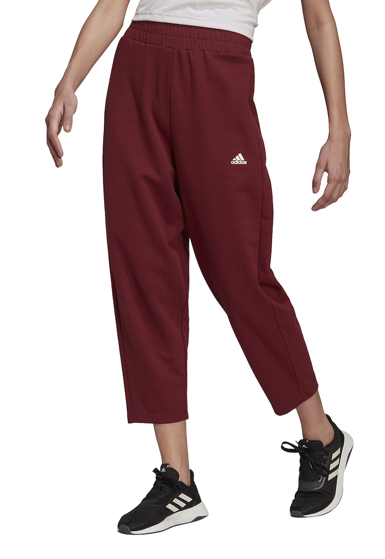 Pantaloni crop cu talie elastica pentru yoga adidas Performance imagine noua