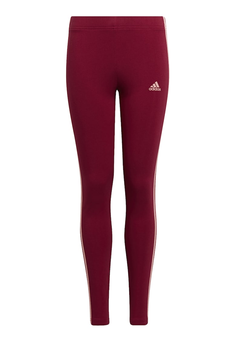 Colanti cu dungi laterale contrastante pentru antrenament Essentials - Rosu inchis