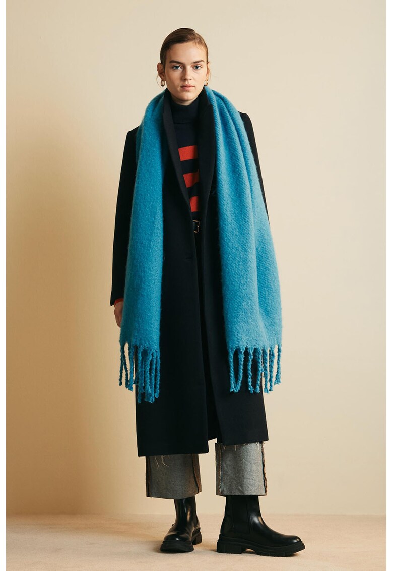 Palton din amestec de lana cu doua randuri de nasturi fashiondays.ro