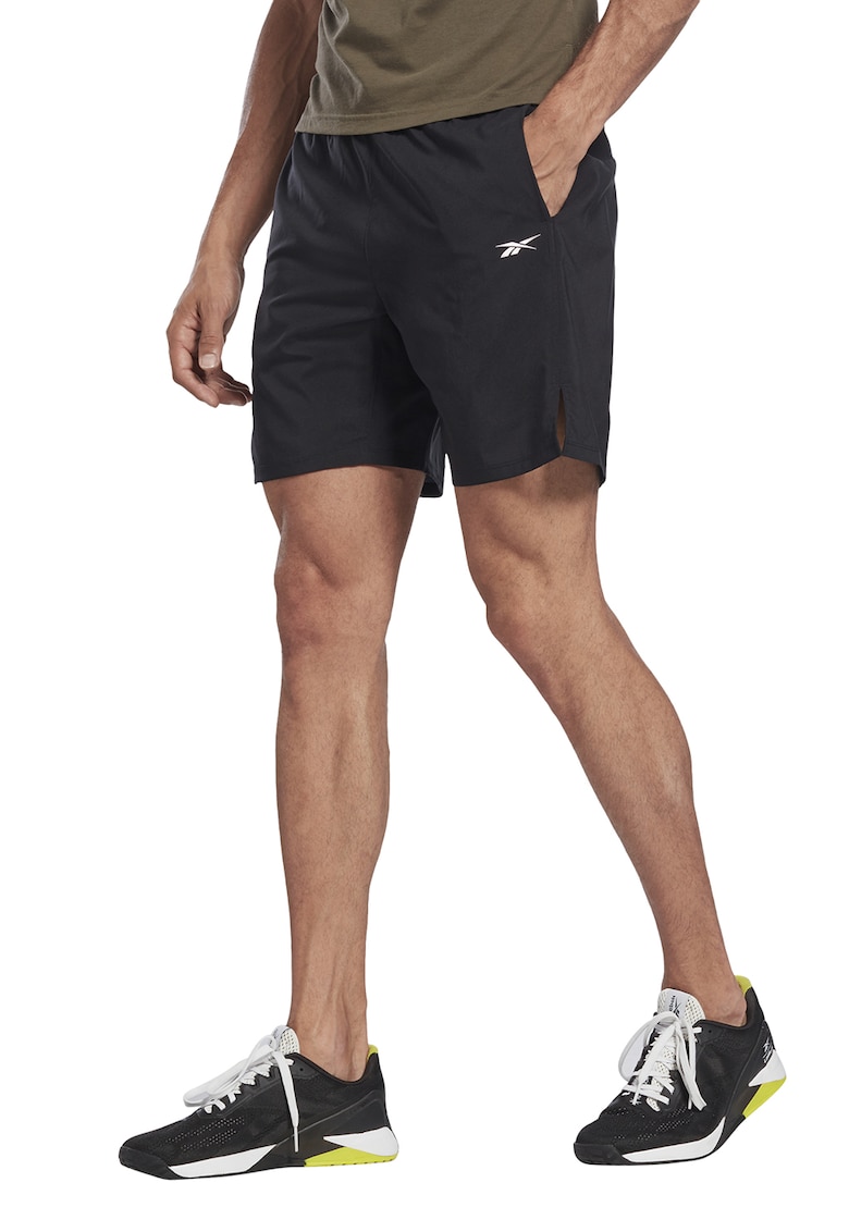 Pantaloni scurti cu logo pentru fitness Speed - Negru