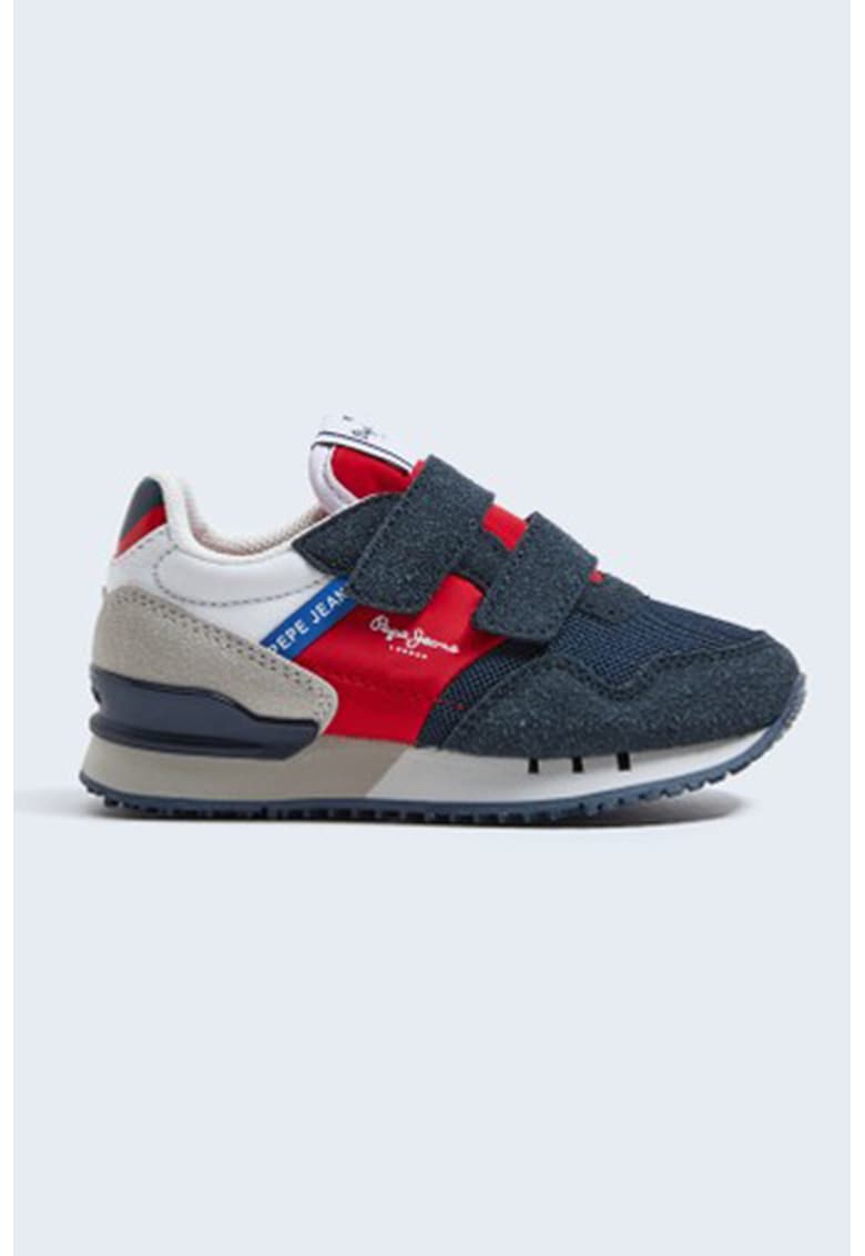 Спортни обувки с цветен блок и еко велур Pepe Jeans London