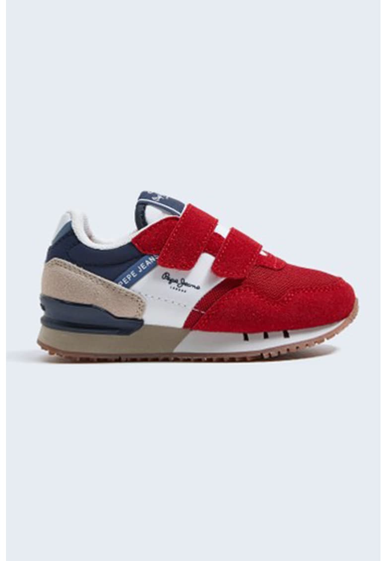 Спортни обувки с цветен блок и еко велур Pepe Jeans London