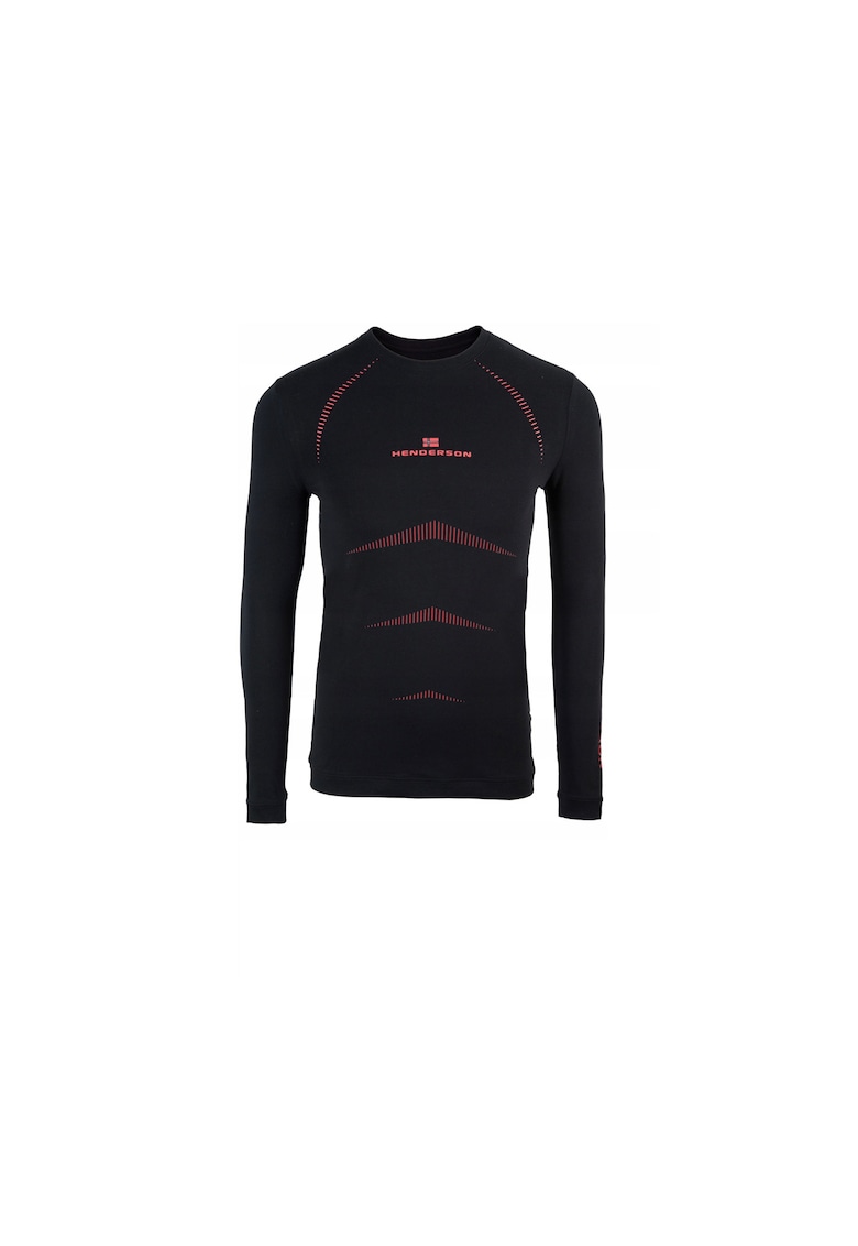 Bluza termoactiva  Nordic - Bumbac/Elastan - Negru/Rosu