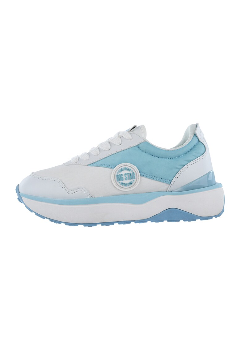Pantofi sport cu insertii de piele ecologica - cu aplicatie logo