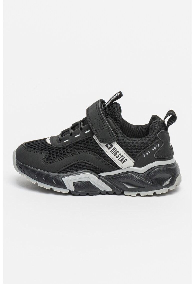 Pantofi sport de piele ecologica si material textil cu velcro