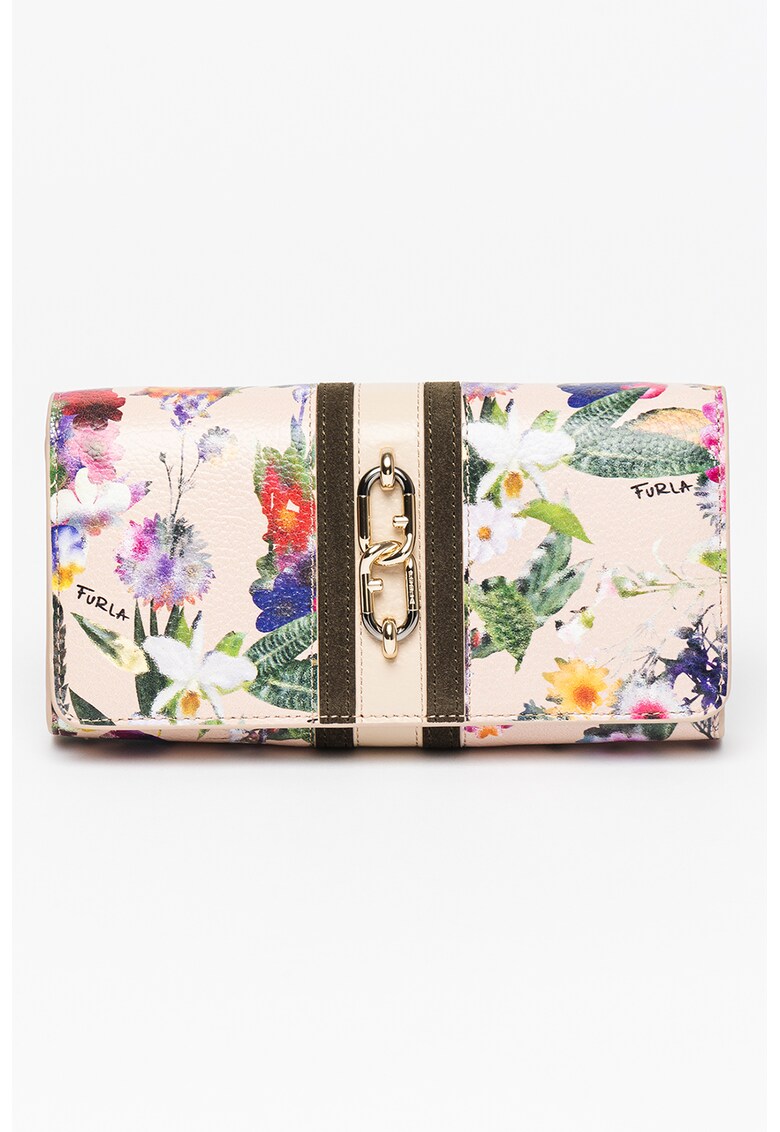 Кожено портмоне Sirena с флорална шарка Furla
