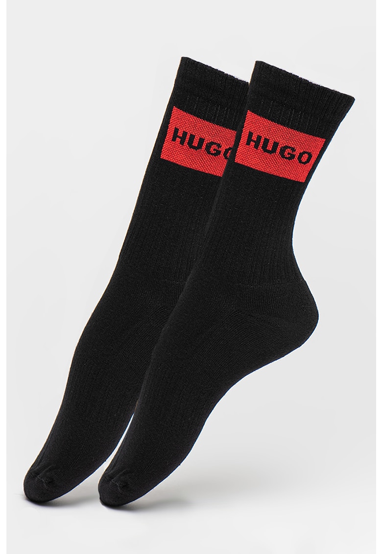 Hugo Set de sosete lungi cu logo contrastant - 2 perechi