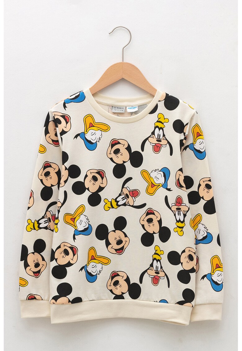 Bluza sport cu decolteu la baza gatului si imprimeu Disney