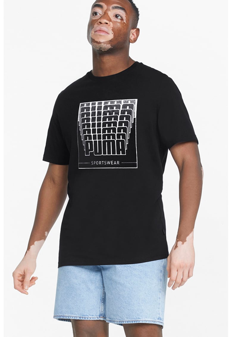 Tricou regular fit cu model grafic Wording