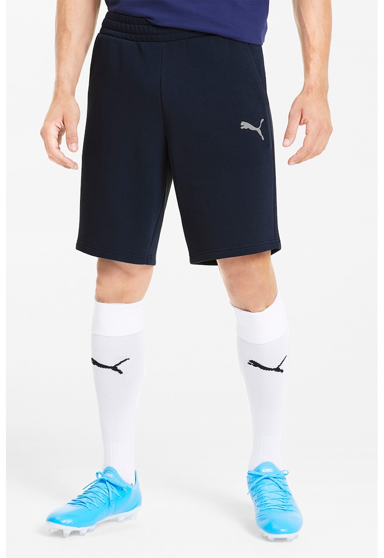 Pantaloni scurti din amestec de bumbac pentru fotbal Goal 23 - Gri cenusiu/Bleumarin