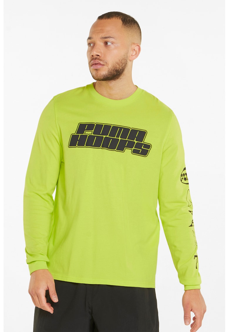 Bluza cu imprimeu logo pentru baseball Qualifier - Negru/Verde lime