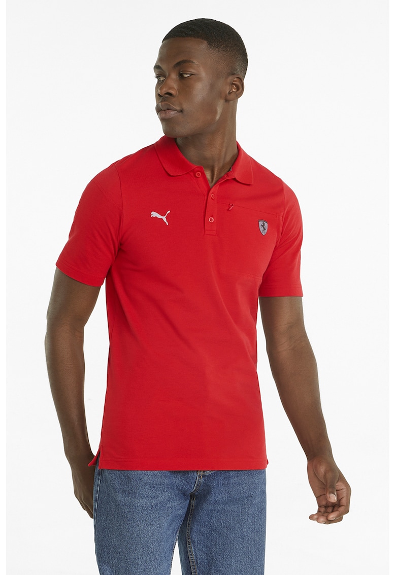 Tricou polo cu logo Ferrari Style