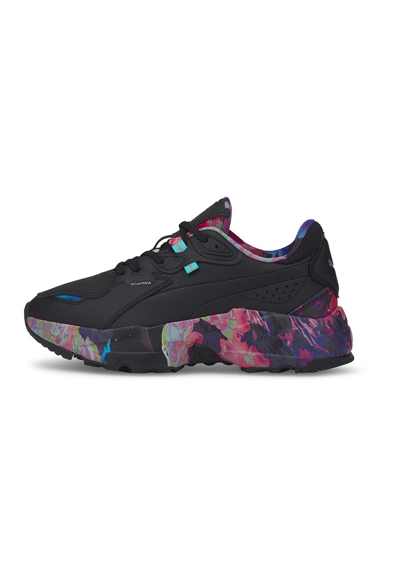 Pantofi sport de piele ecologica cu imprimeu floral Orkid