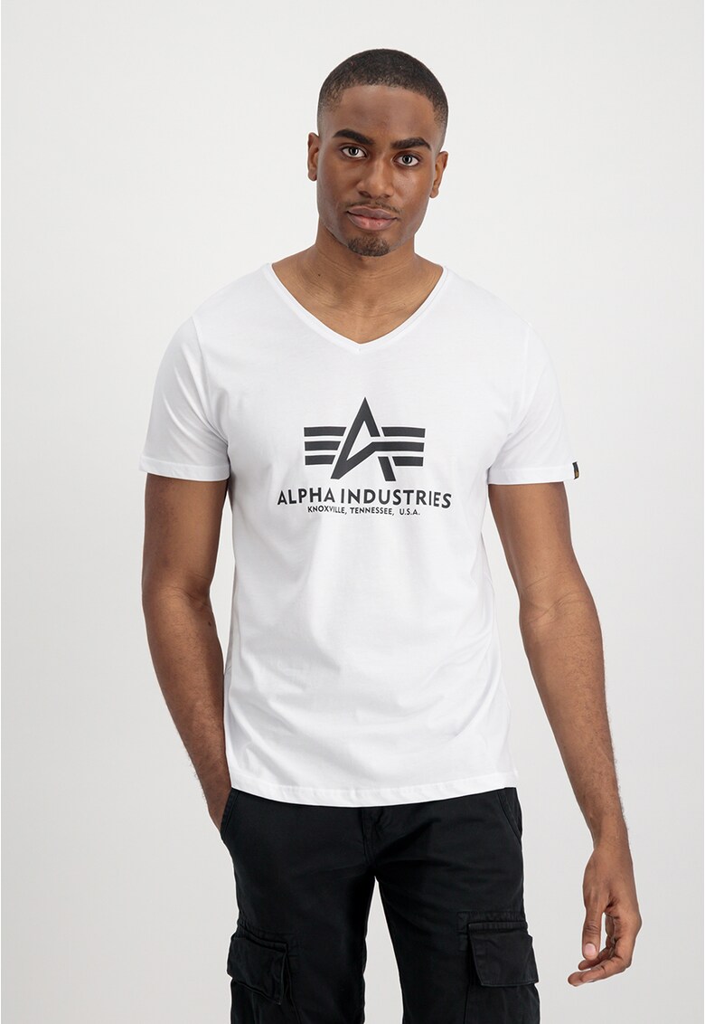 Тениска от памук на лога ALPHA INDUSTRIES
