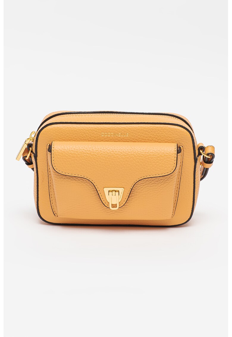 Geanta crossbody de piele cu buzunar exterior Beat Soft Geanta crossbody de piele cu buzunar exterior Beat Soft Coccinelle