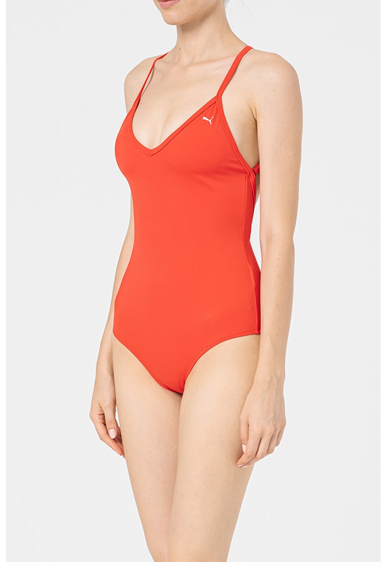 Costum de baie intreg cu bretele incrucisate pe spate