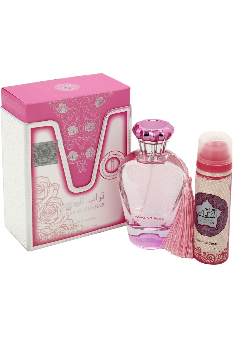 Set Turab Al Dhahab Amazing Rose - Femei: Apa de Parfum - 100ml + Deodorant Spray - 100 ml