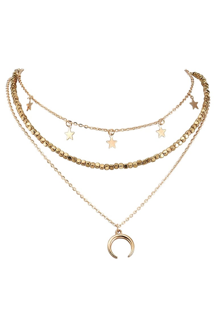 Colier in 3 straturi - auriu - cu stelute - Doretea C24 -
