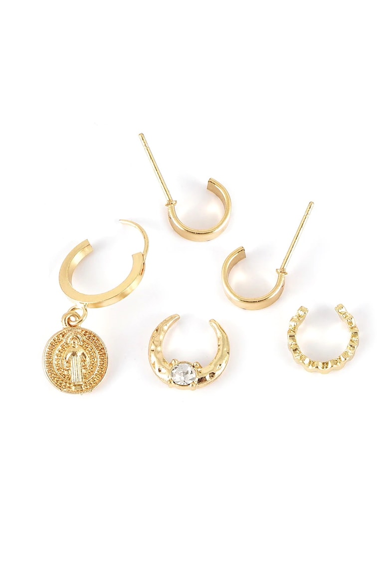 Set 5 cercei aurii - ear cuff - cu pietre - Davia C23 -