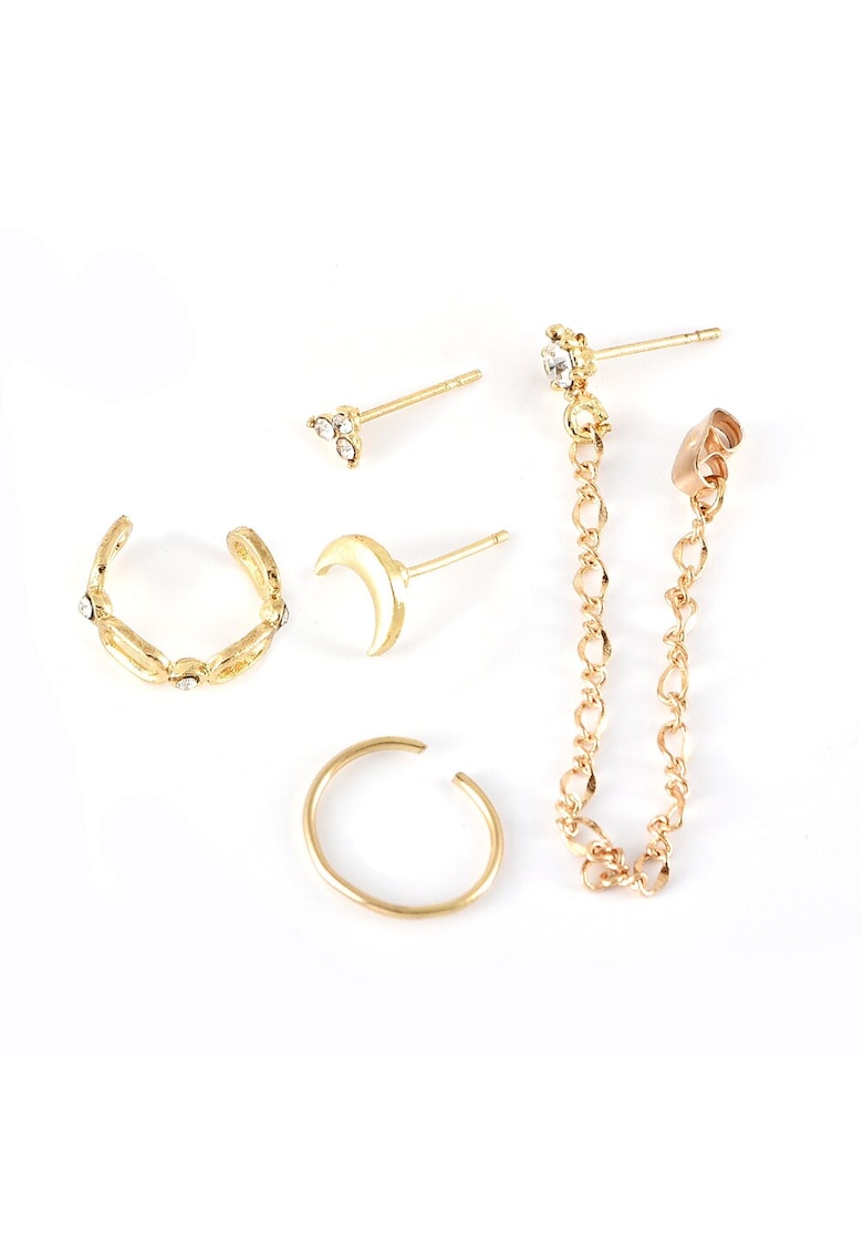 Set 5 cercei aurii - ear cuff - cu pietre - Davina C23 -