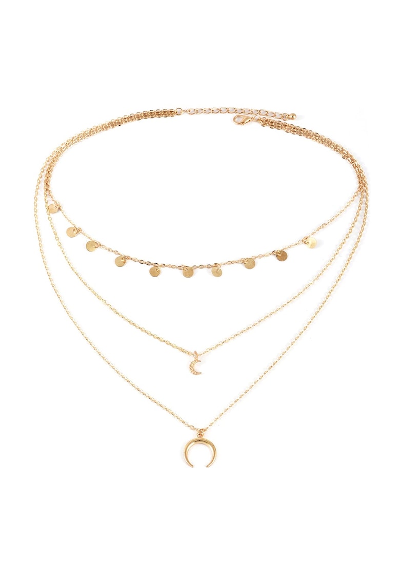 Colier in 3 straturi - auriu - cu banuti - Doreen C24 -