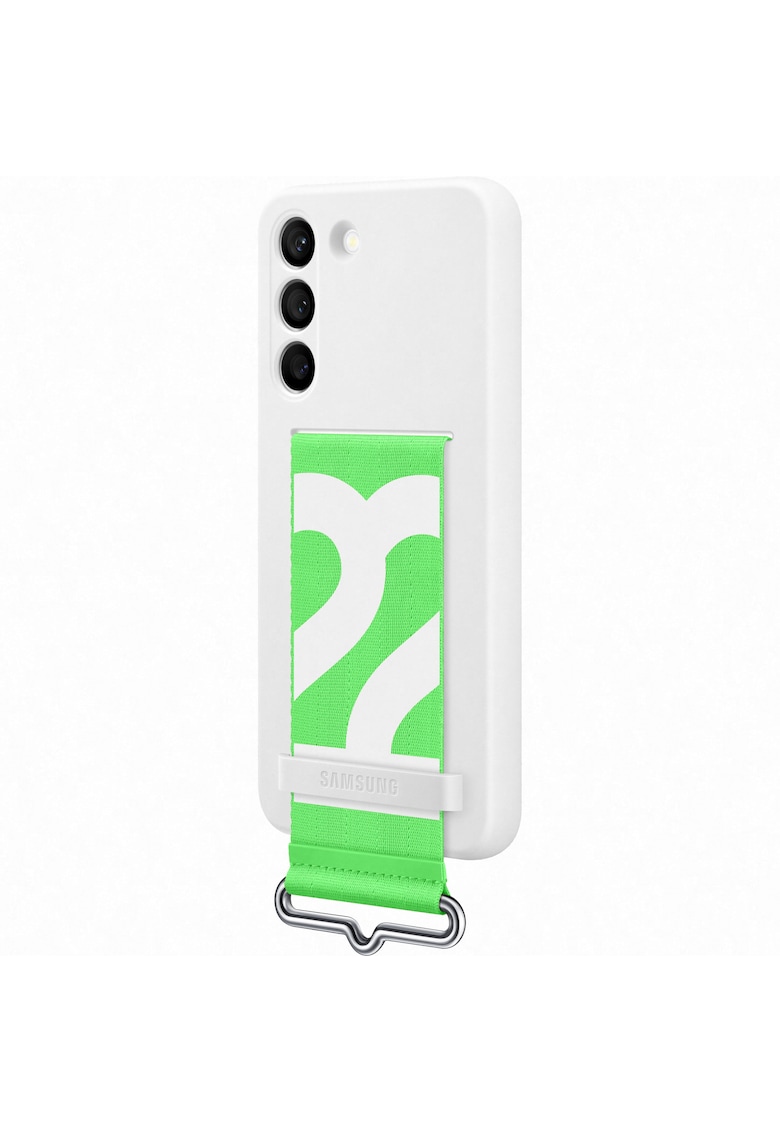 Husa de protectie Silicone Cover with Strap pentru Galaxy S22 (S901) - White