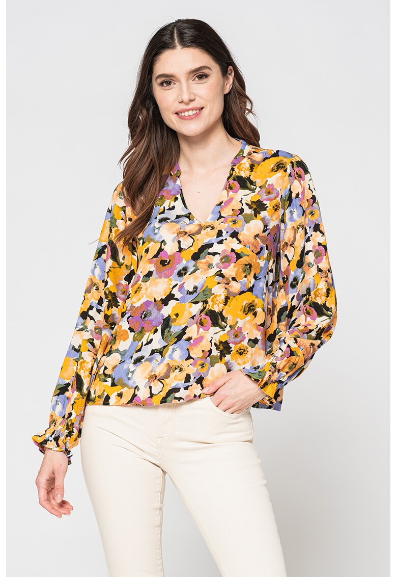 Bluza cu decolteu in V si model floral 2023 ❤️ Pret Super fashiondays imagine noua 2022
