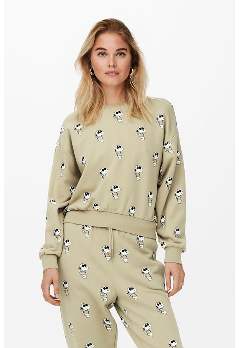 Bluza sport cu Peanuts - Maro nisip