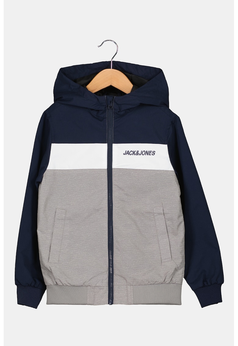 Jacheta usoara cu detaliu logo - Alb/Gri/Bleumarin