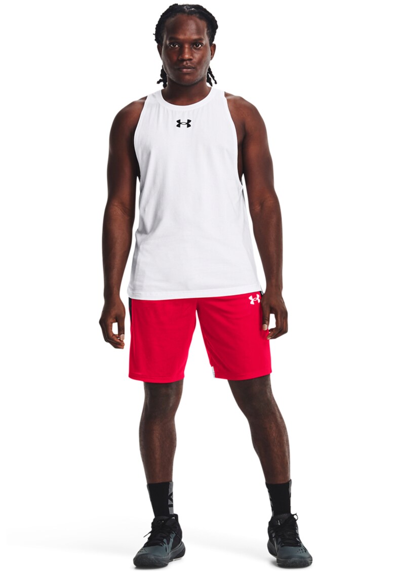 Pantaloni scurti lejeri pentru baschet Baseline - Negru/Rosu vermillion