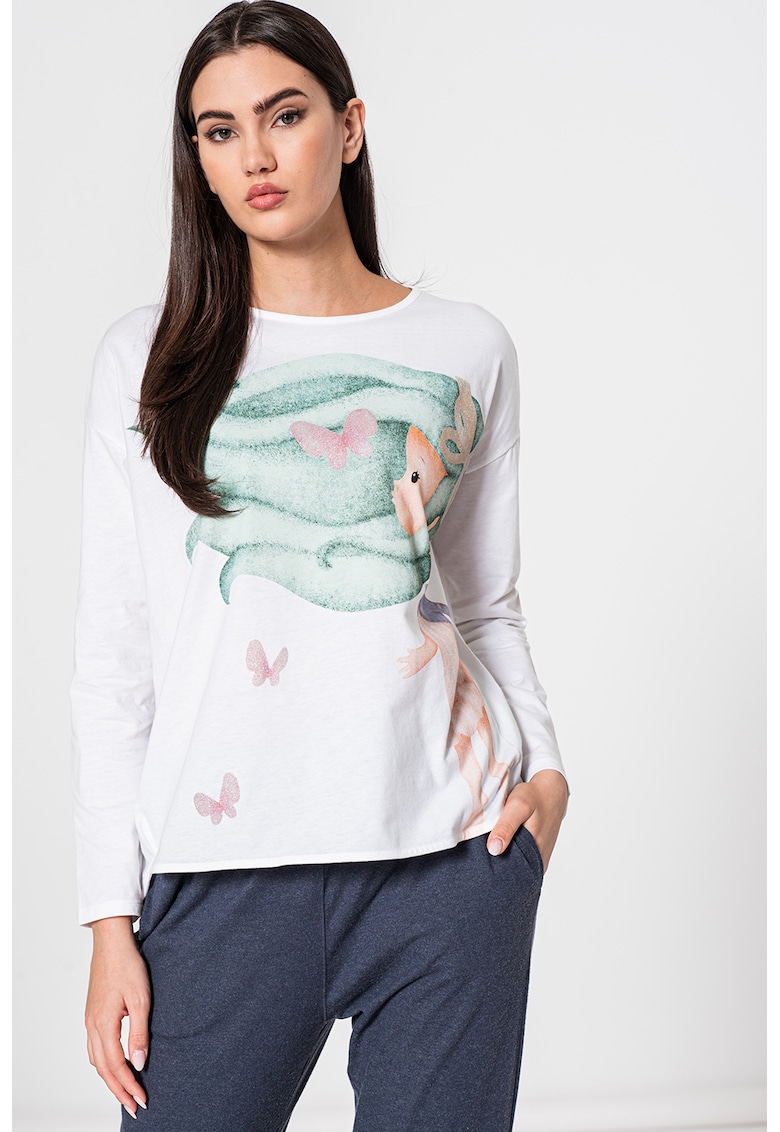 Bluza de pijama cu imprimeu grafic fashiondays.ro