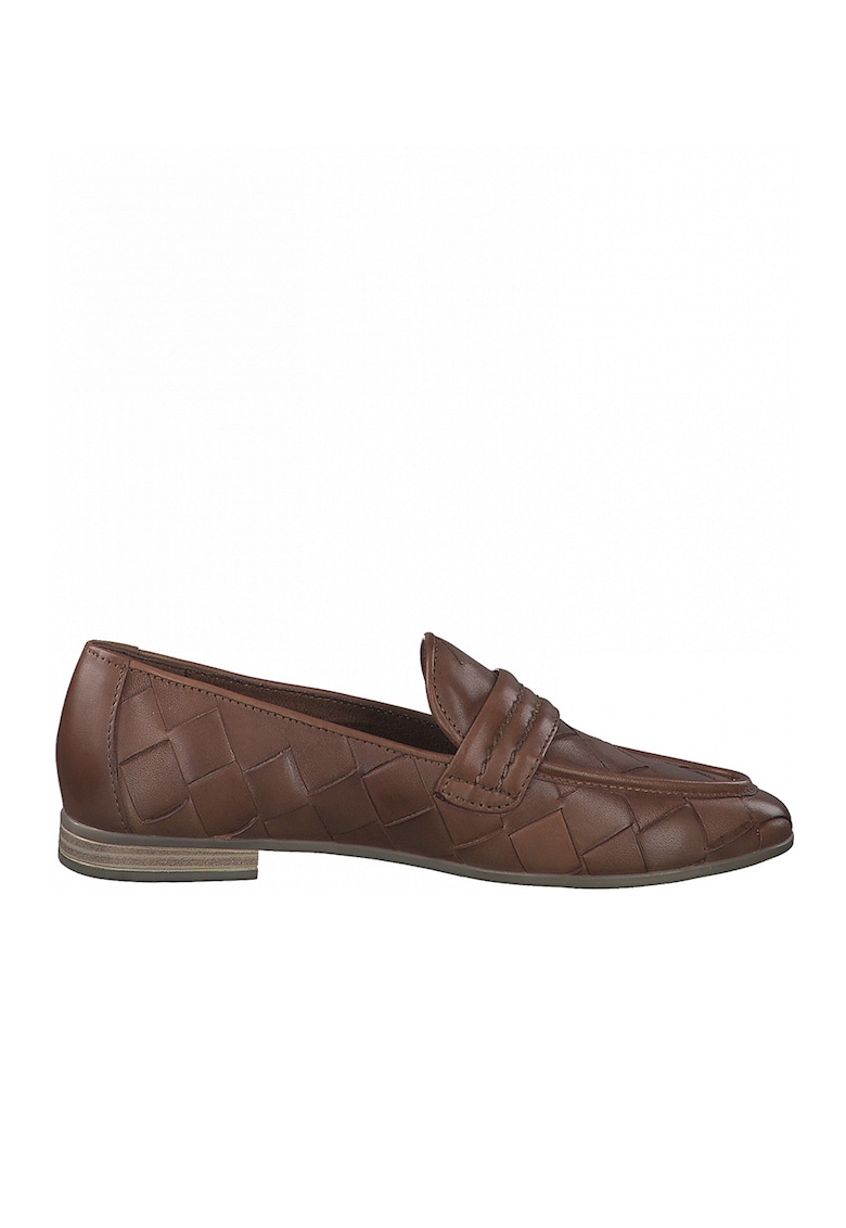 Pantofi loafer de piele cu aspect tesut imagine reduceri black friday 2021 fashiondays.ro